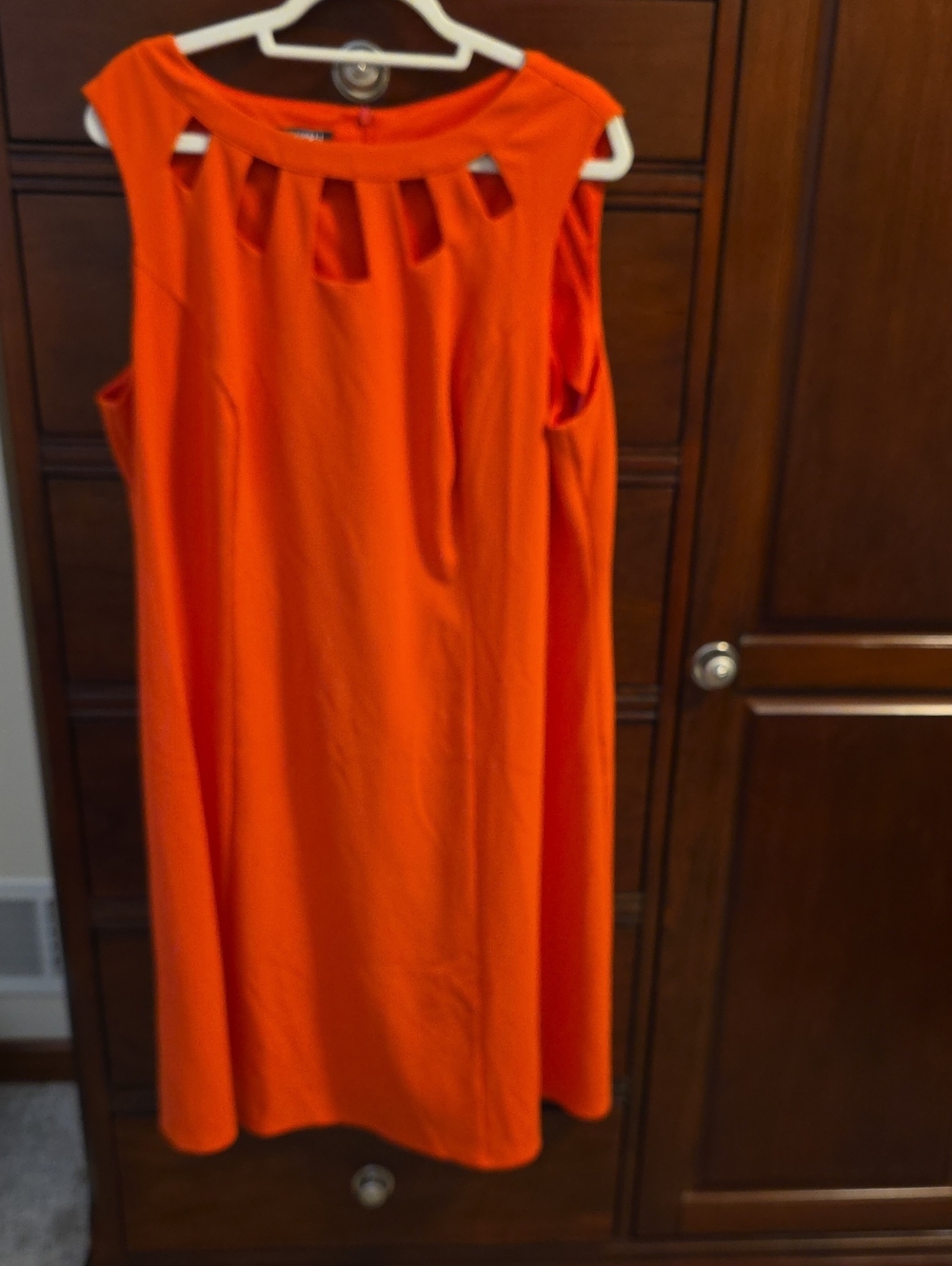 Roz & Ali Orange Sleeveless Cutout Neckline Dress